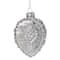Glittered Half Pine Cone Glass Christmas Ornament - 4" - Silver